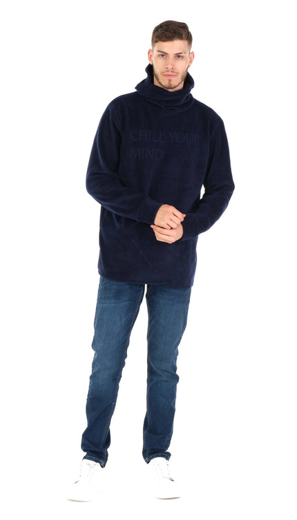 Chill Your Mind Masked Hoodie - Navy - Ron Tomson