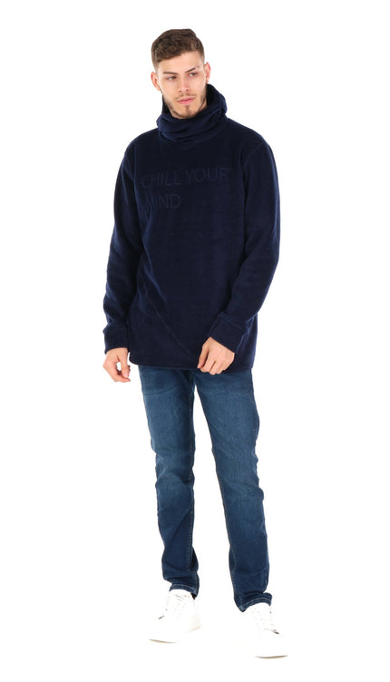 Chill Your Mind Masked Hoodie - Navy - Ron Tomson