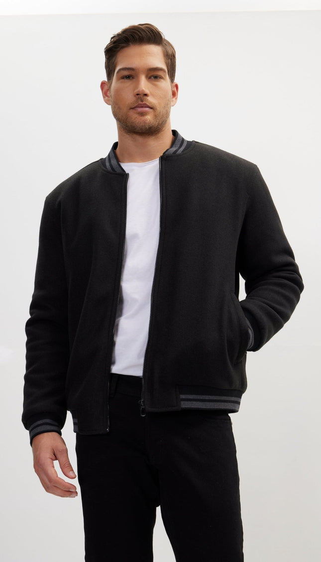 Classic Bomber Jacket - Black - Ron Tomson