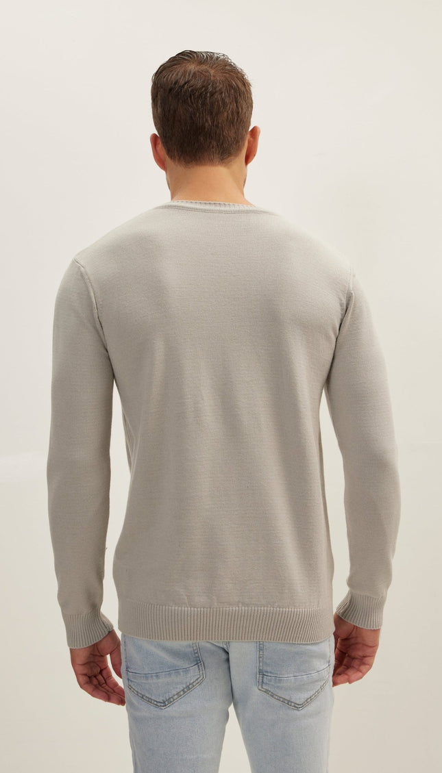 Classic Crew Neck Sweater - Grey - Ron Tomson