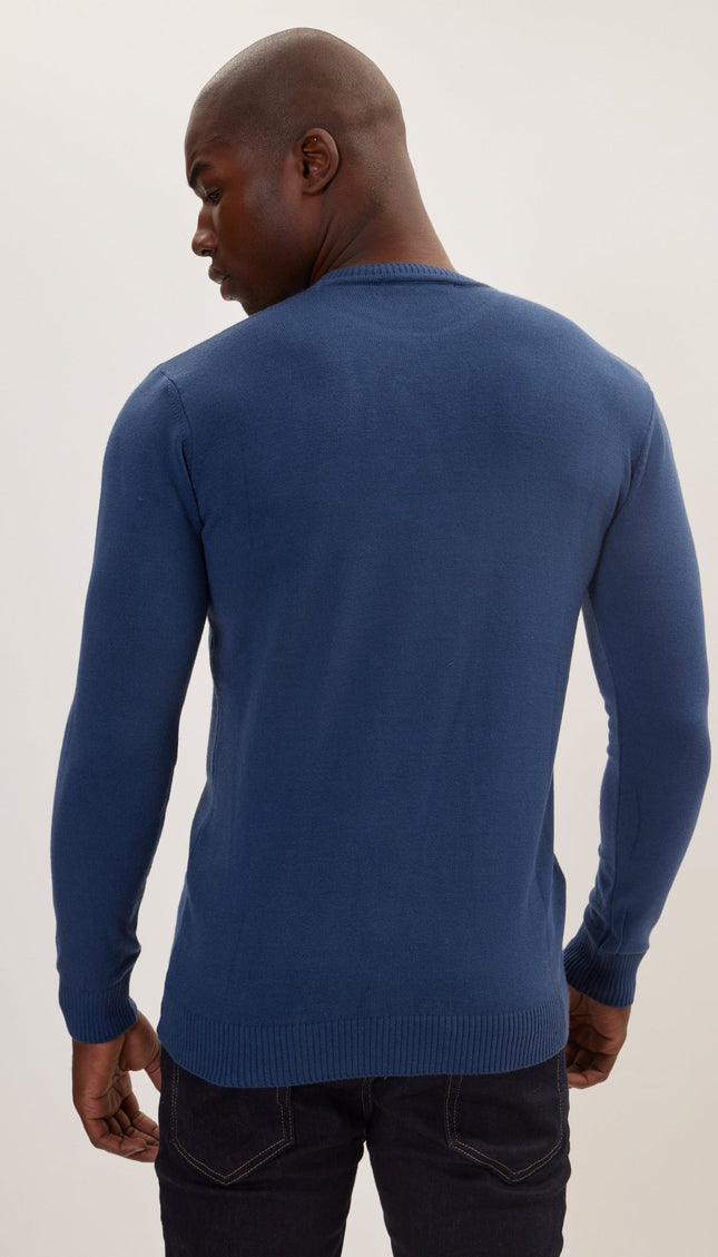 Classic Crew Neck Sweater - Indigo - Ron Tomson