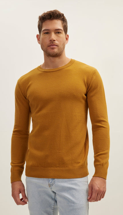 Classic Crew Neck Sweater - Mustard - Ron Tomson