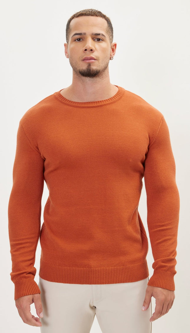 Classic Crew Neck Sweater - Tile - Ron Tomson