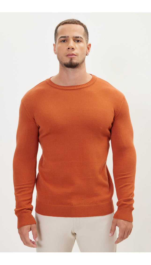 Classic Crew Neck Sweater - Tile - Ron Tomson