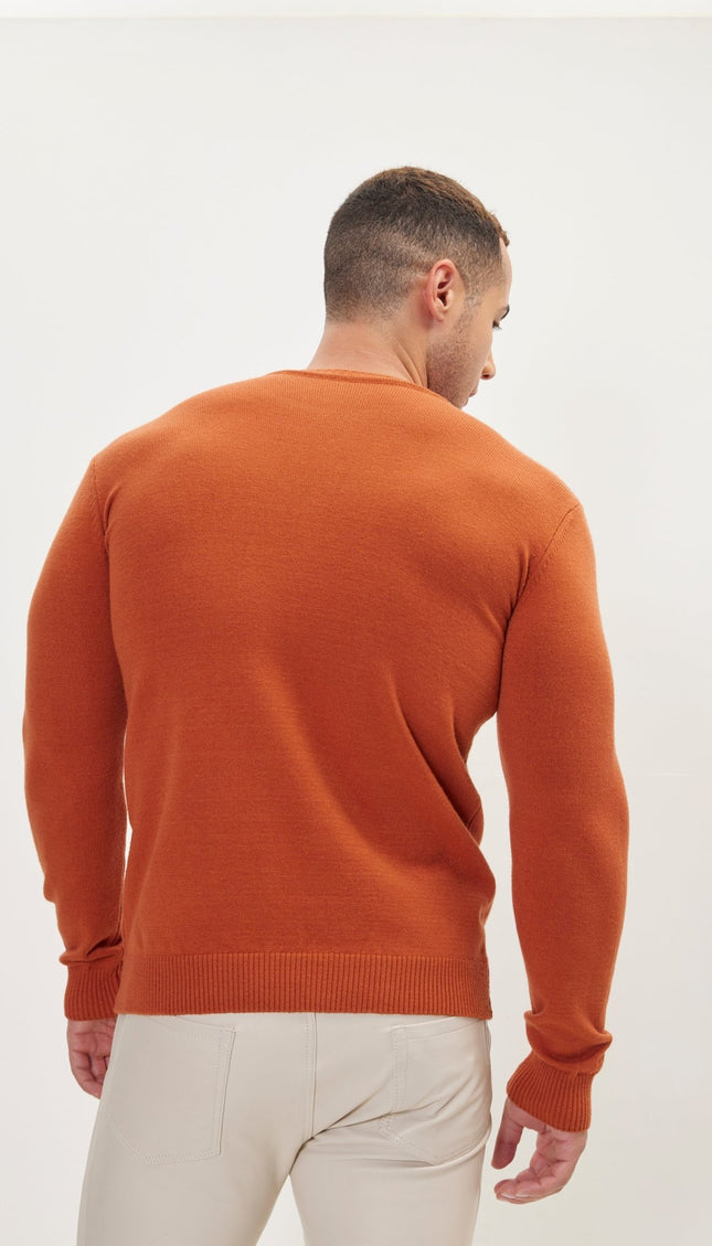 Classic Crew Neck Sweater - Tile - Ron Tomson