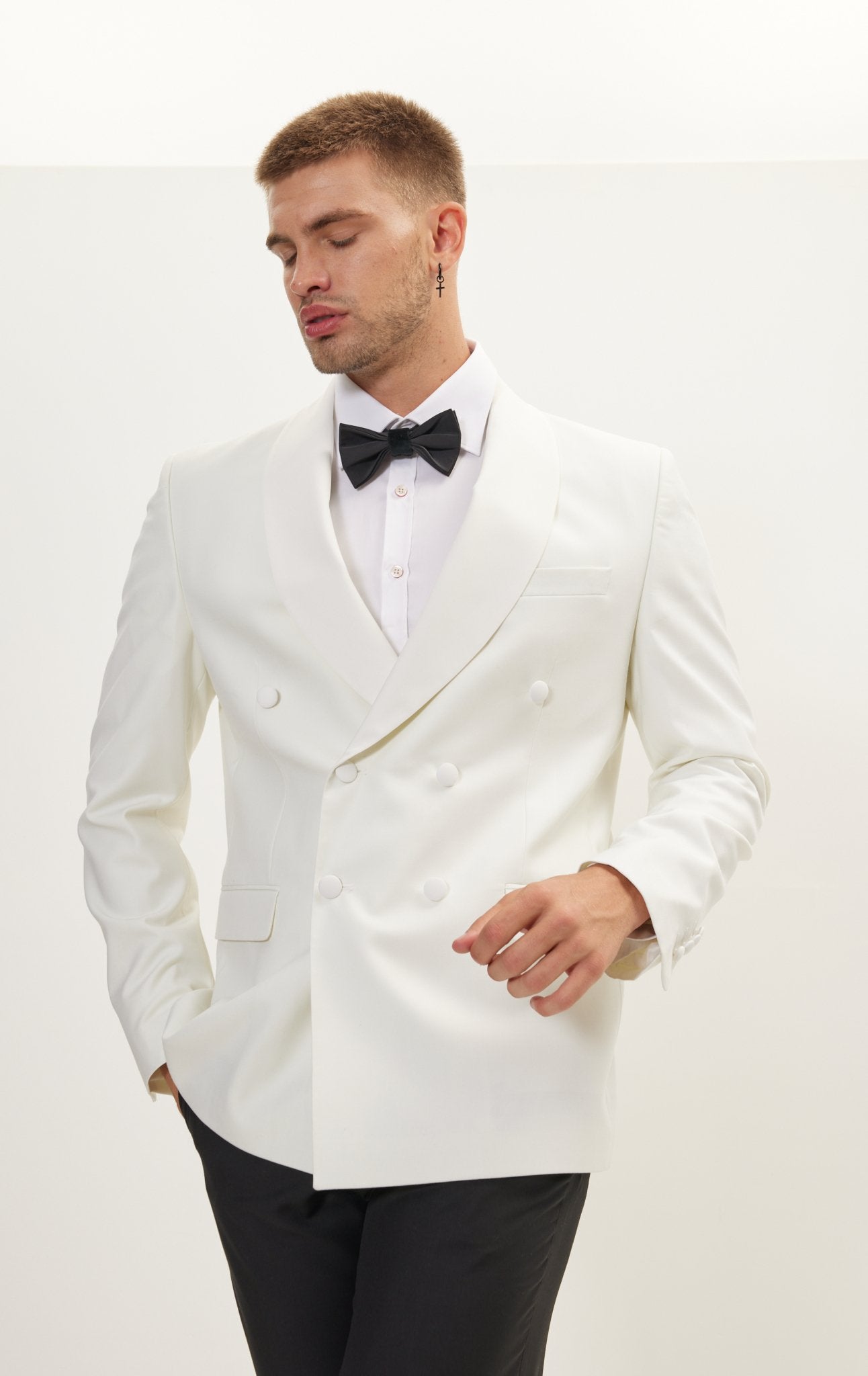 Classic Double Breasted Dinner Jacket - Off White