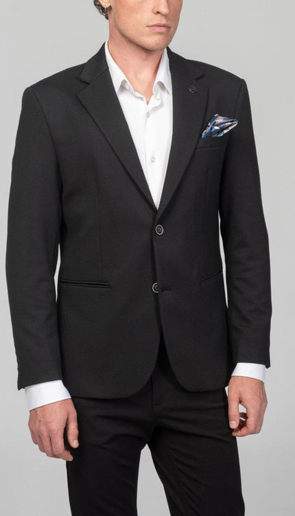 Classic Fit Blazer - Black - Ron Tomson