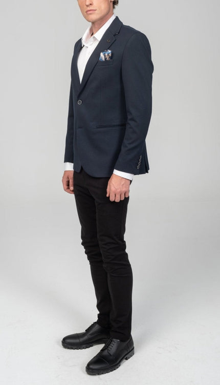 Classic Fit Blazer - Navy - Ron Tomson