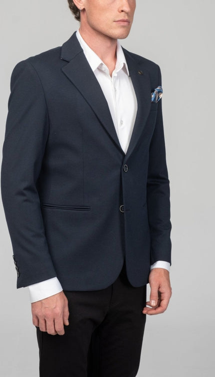 Classic Fit Blazer - Navy - Ron Tomson