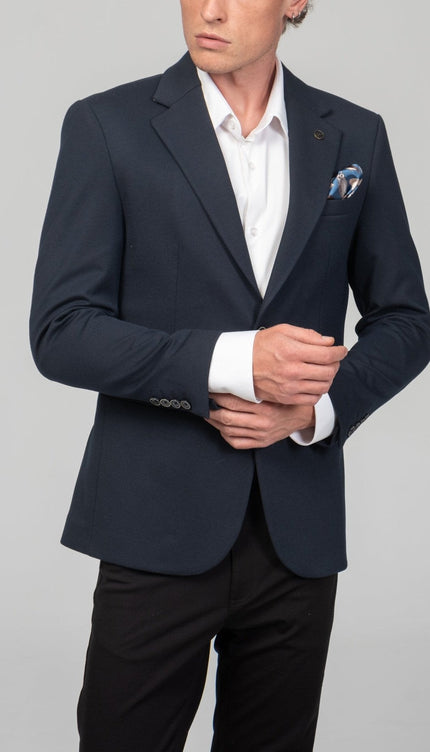 Classic Fit Blazer - Navy - Ron Tomson