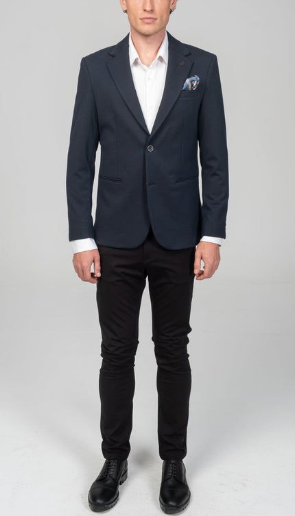 Classic Fit Blazer - Navy - Ron Tomson