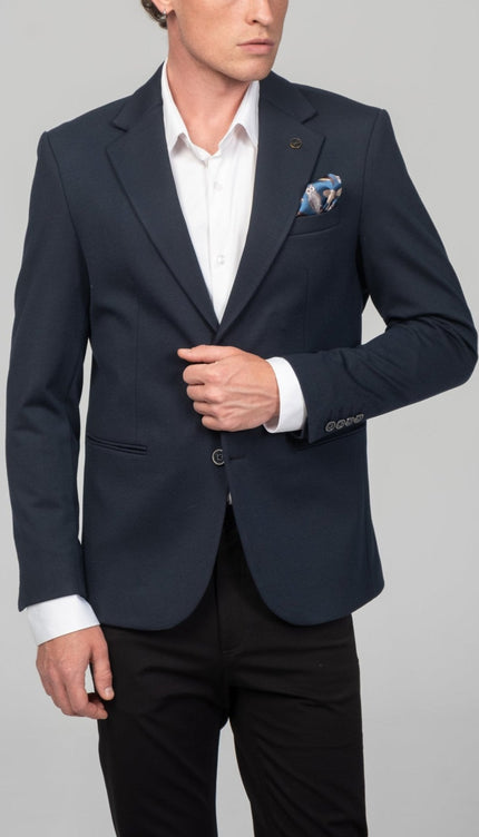 Classic Fit Blazer - Navy - Ron Tomson