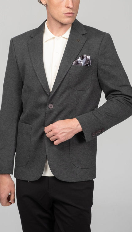 Classic Fit Jetsetter Blazer - Anthracite - Ron Tomson