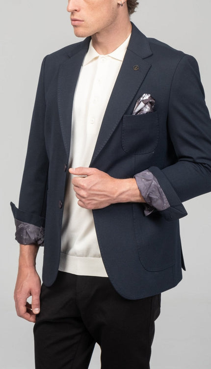 Classic Fit Jetsetter Blazer - Navy - Ron Tomson