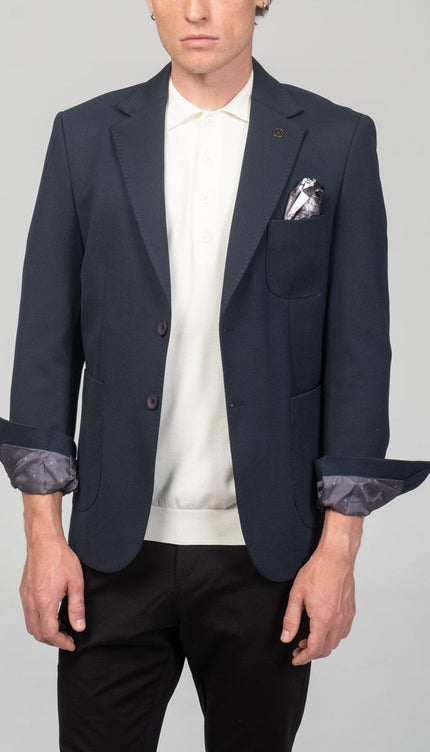 Classic Fit Jetsetter Blazer - Navy - Ron Tomson