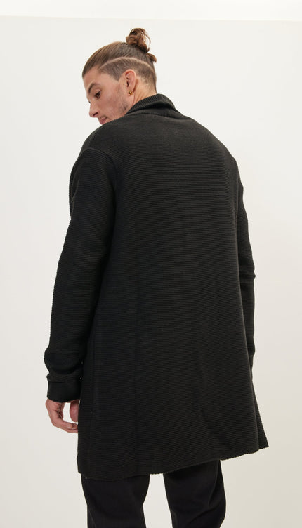 Classic Minimalist Shawl Cardigan - Black - Ron Tomson