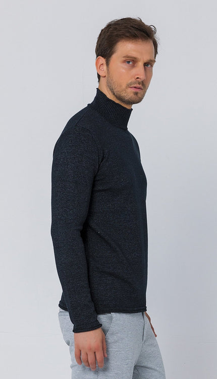 Classic Mock Neck Sweater - Anthracite - Ron Tomson