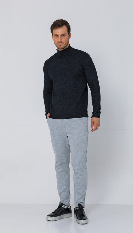 Classic Mock Neck Sweater - Anthracite - Ron Tomson