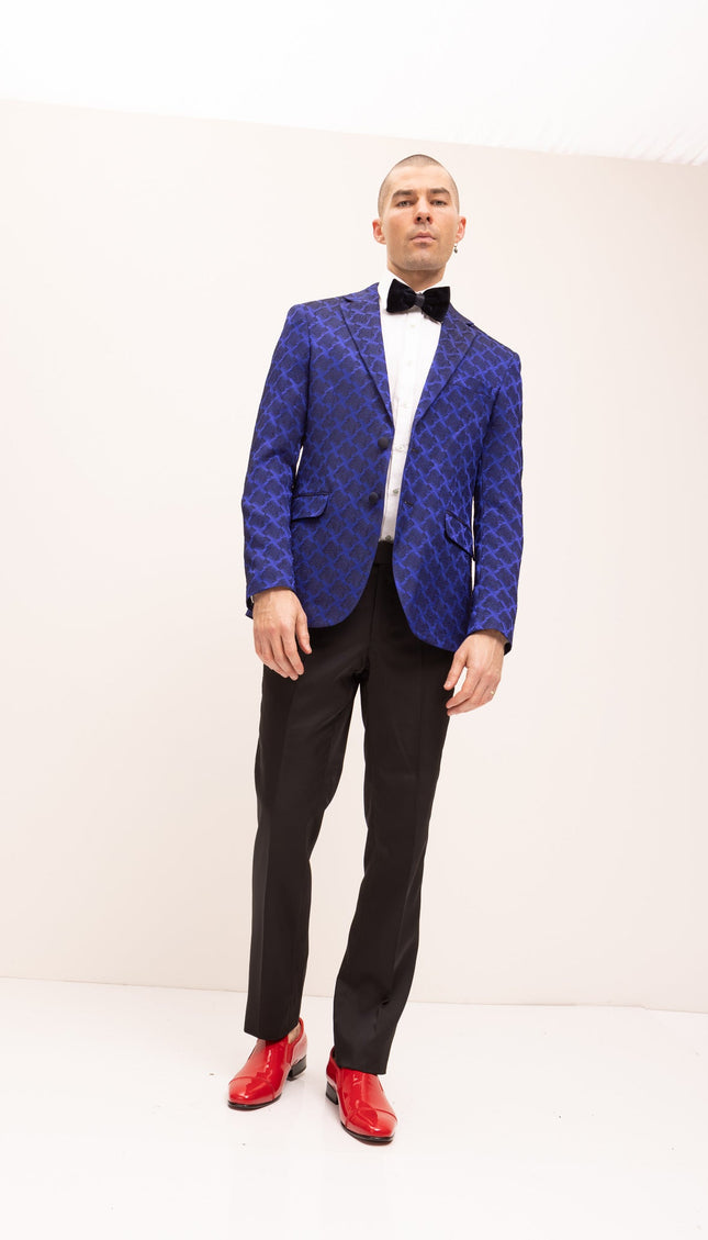 Classic Notch Lapel Dinner Jacket - Striking Electric Blue - Ron Tomson