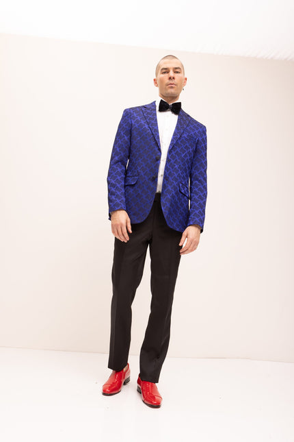 Classic Notch Lapel Dinner Jacket - Striking Electric Blue - Ron Tomson