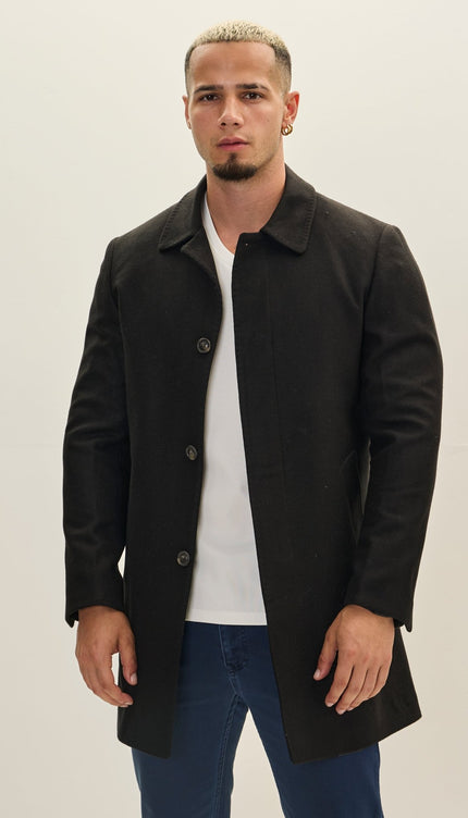 Classic Pea Coat - Black - Ron Tomson