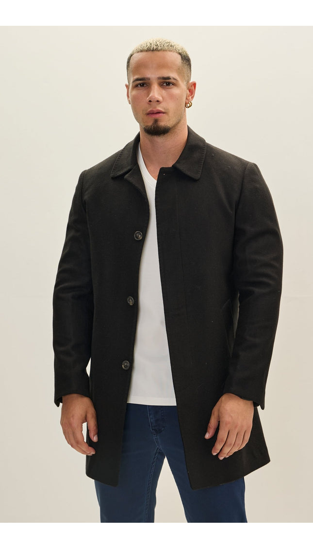 Classic Pea Coat - Black - Ron Tomson