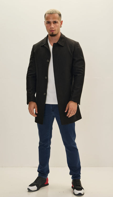 Classic Pea Coat - Black - Ron Tomson