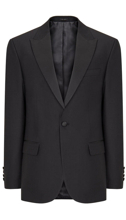 Classic Peak Lapel Tuxedo Jacket - Black - Ron Tomson