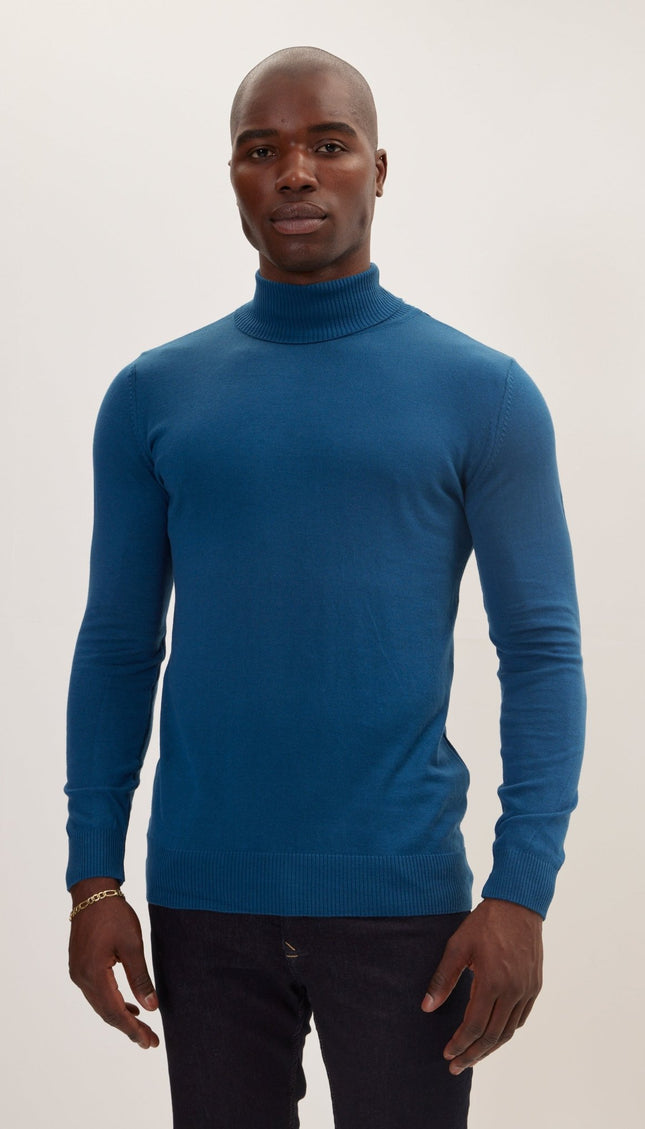 Classic Roll Neck Sweater - Indigo - Ron Tomson