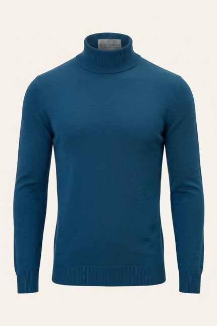 Classic Roll Neck Sweater - Indigo - Back