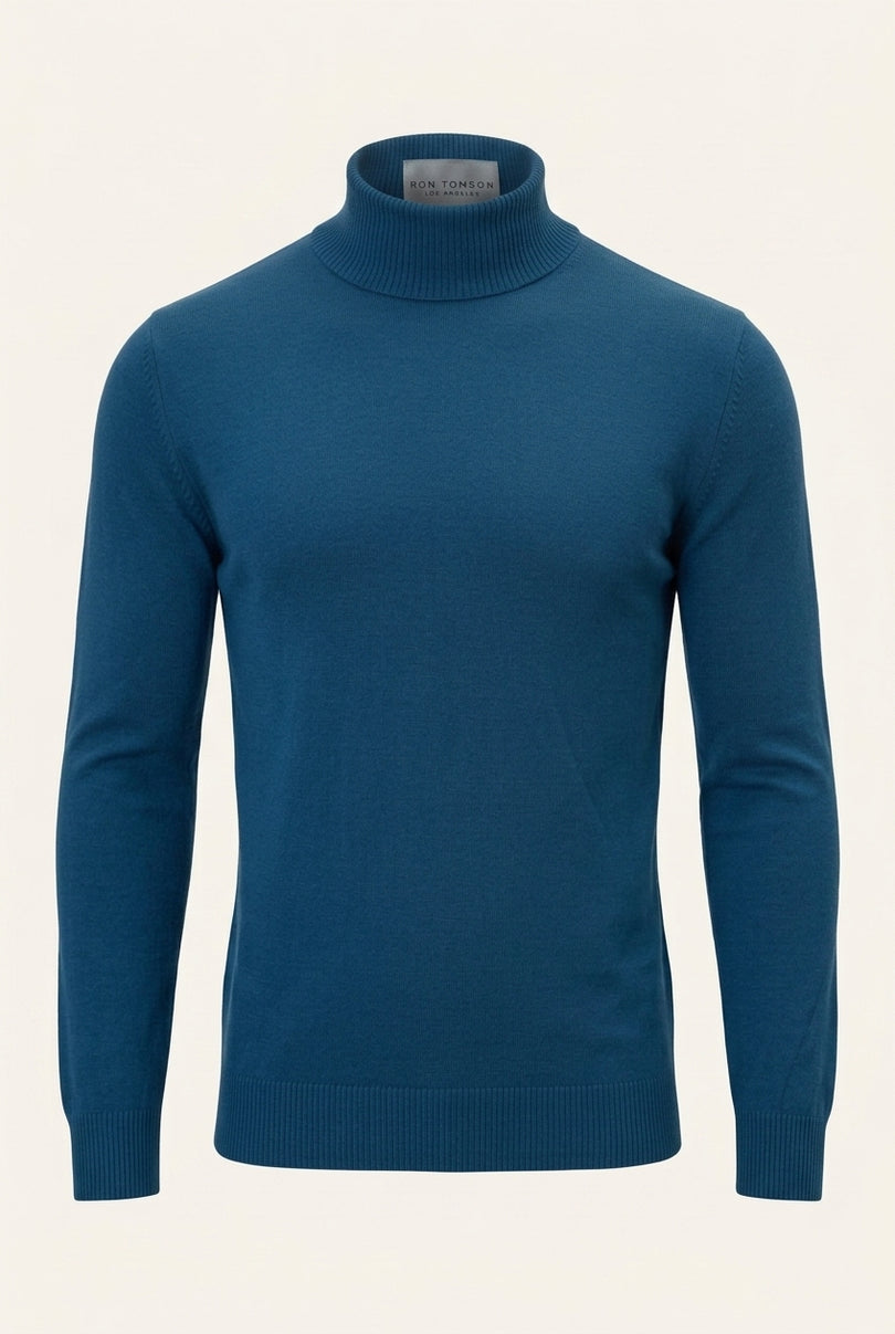 Classic Roll Neck Sweater - Indigo - Back