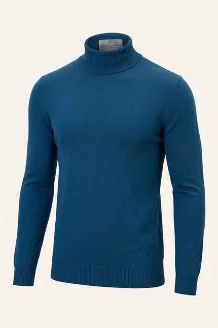 Classic Roll Neck Sweater - Indigo - Front
