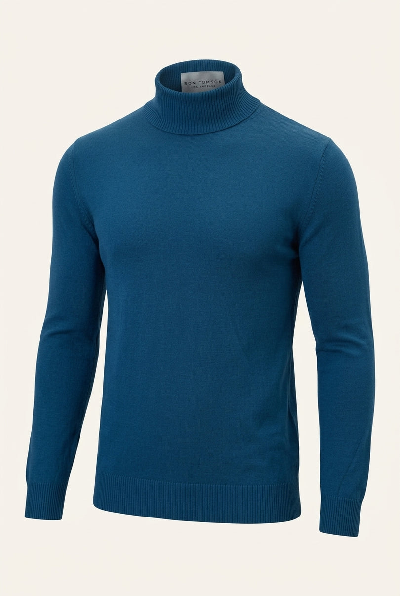 Classic Roll Neck Sweater - Indigo - Front