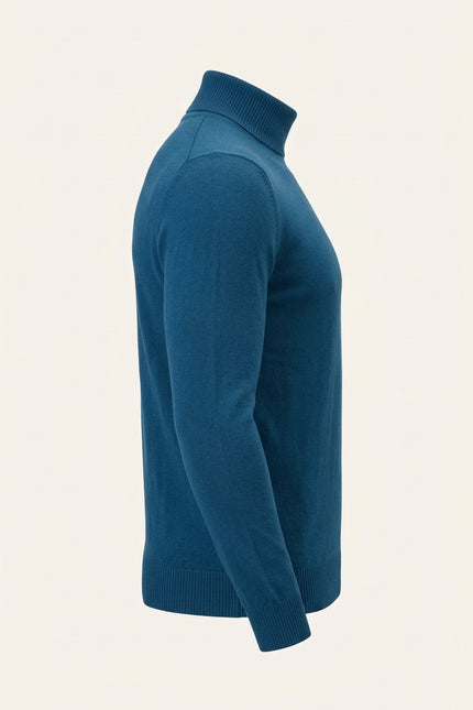Classic Roll Neck Sweater - Indigo - Side