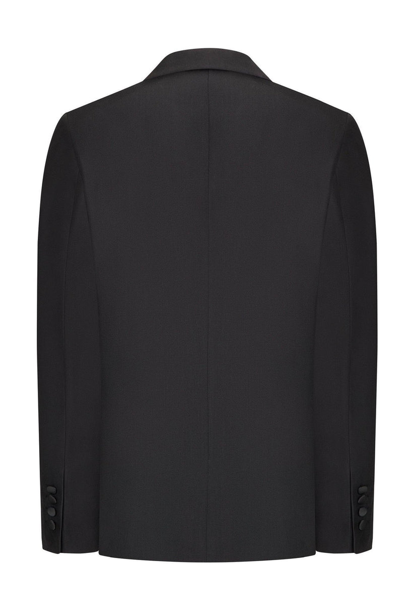 Classic Sequin Peak Lapel Tuxedo Jacket - Black - Ron Tomson