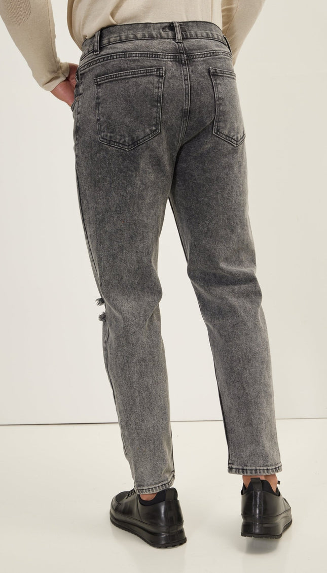 Classic Straight Leg Distressed Jean - Faded Black - Ron Tomson