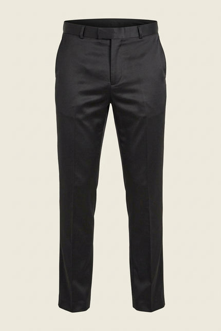 Classic Tuxedo Pants - Black Shine - Front