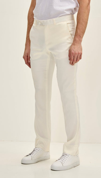 Classic Tuxedo Pants - White - Ron Tomson