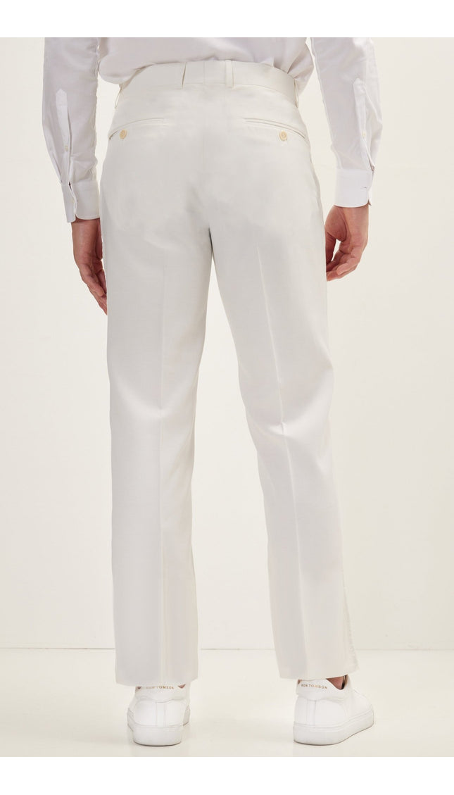 Classic Tuxedo Pants - White Stripe - Ron Tomson