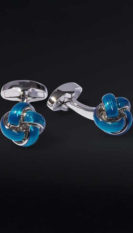 Cobalt Loom Stainless Steel Cufflinks - Ron Tomson