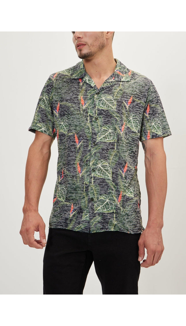 Collared Lightweight Shirt - Casual - Green Leaf - Ron Tomson