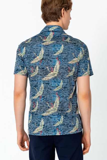 Collared Lightweight Shirt - Stork Navy - Ron Tomson