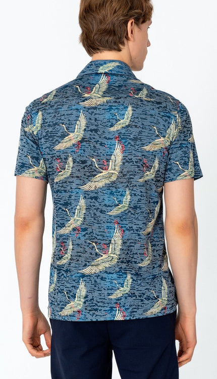 Collared Lightweight Shirt - Stork Navy - Ron Tomson