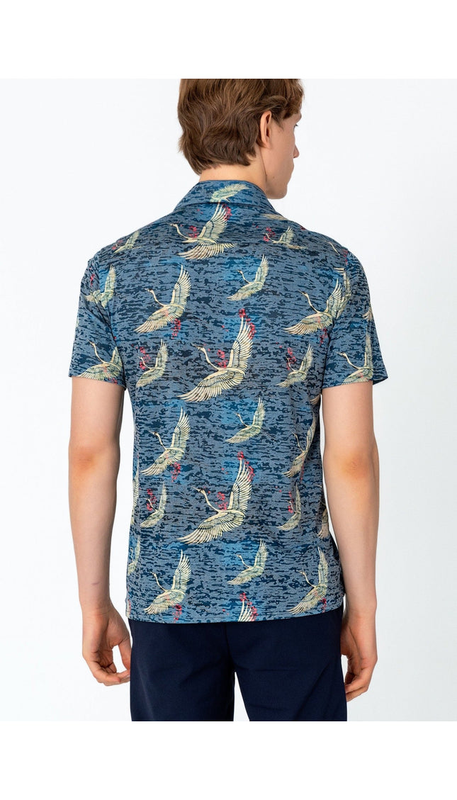 Collared Lightweight Shirt - Stork Navy - Ron Tomson