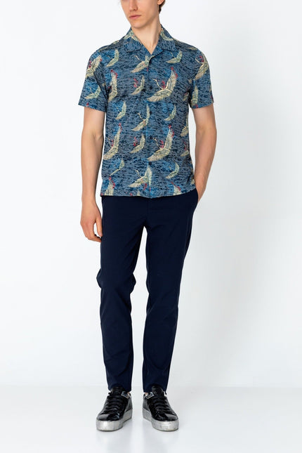 Collared Lightweight Shirt - Stork Navy - Ron Tomson