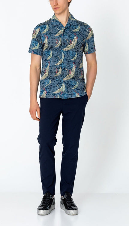 Collared Lightweight Shirt - Stork Navy - Ron Tomson