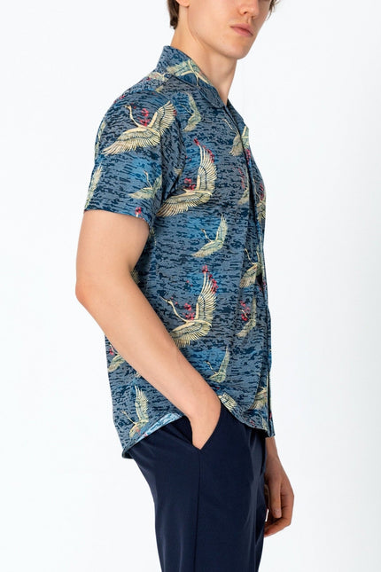 Collared Lightweight Shirt - Stork Navy - Ron Tomson