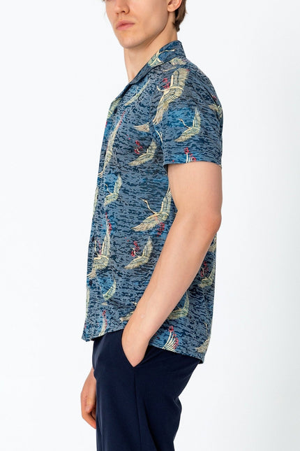 Collared Lightweight Shirt - Stork Navy - Ron Tomson