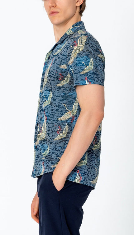 Collared Lightweight Shirt - Stork Navy - Ron Tomson