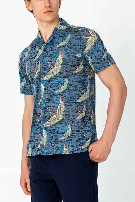 Collared Lightweight Shirt - Stork Navy - Ron Tomson